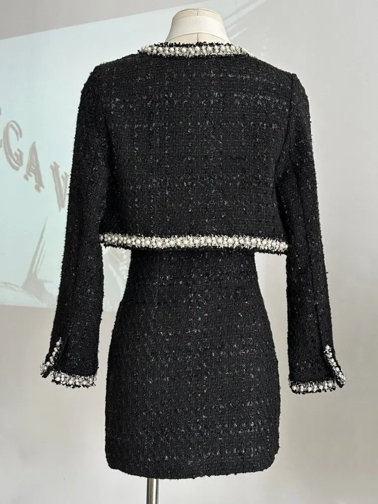 Women Short Jacket Coat + Dres - Wool Coat Peacoat 评论和价格