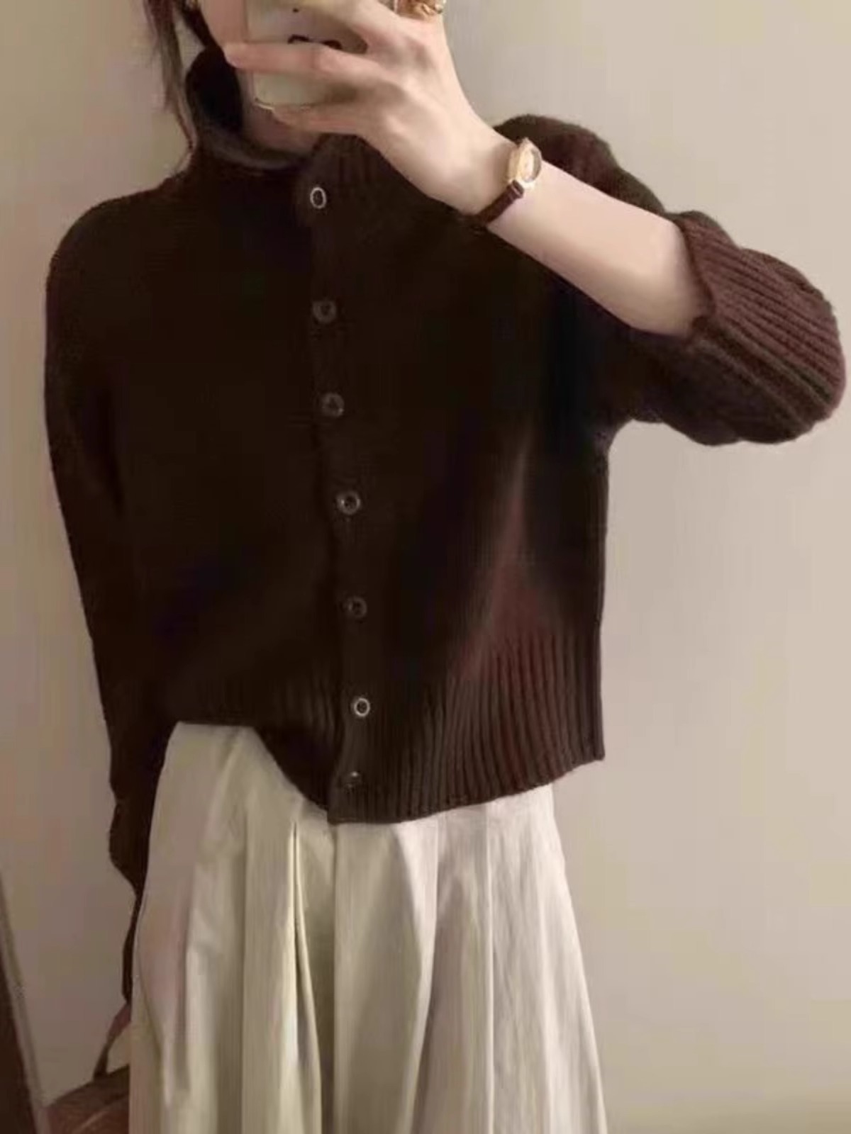 French new turtleneck short ca - Wool Coat Peacoat 评论和价格