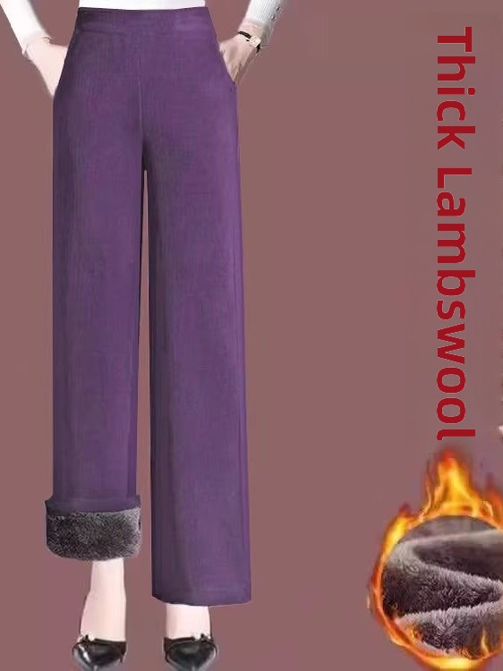 Thickened Fleece Lined High Wa - Corduroy Pant Warm 评论和价格