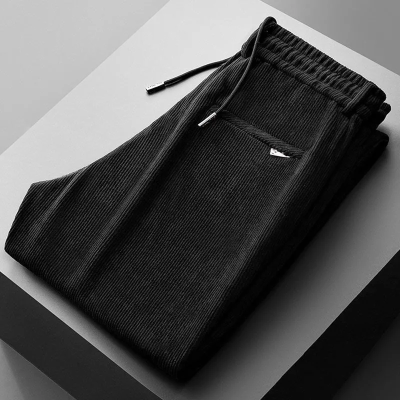 Men Corduroy Elastic Waist Cas - Corduroy Pant Warm 评论和价格