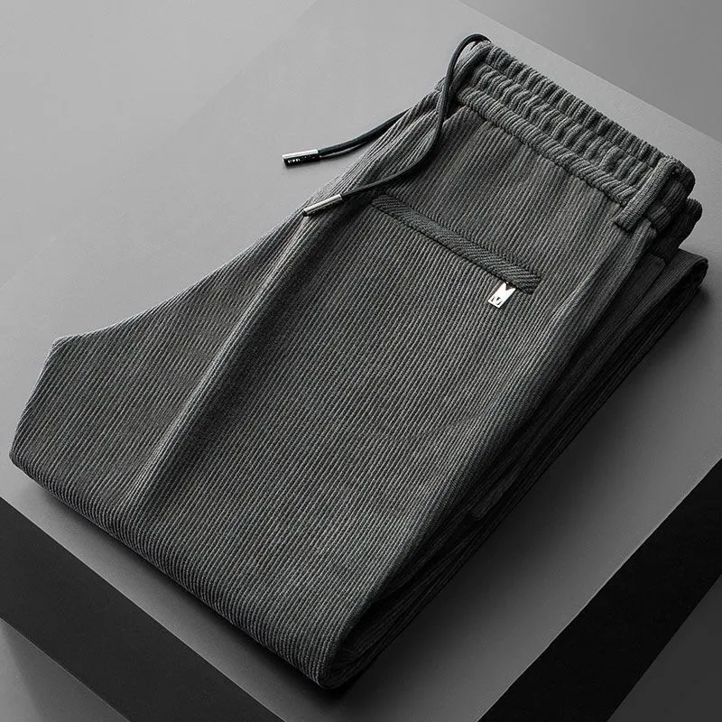 Men Corduroy Elastic Waist Cas - Corduroy Pant Warm 评论和价格