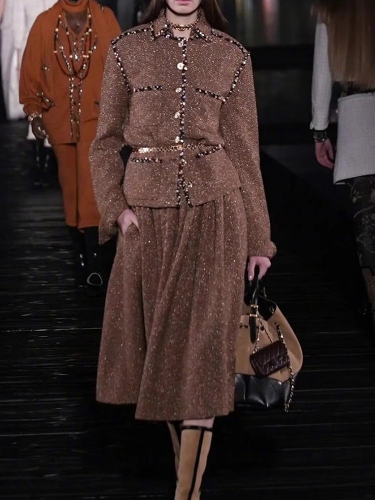 Female Elegant Turndown Collar - Wool Coat Peacoat 评论和价格