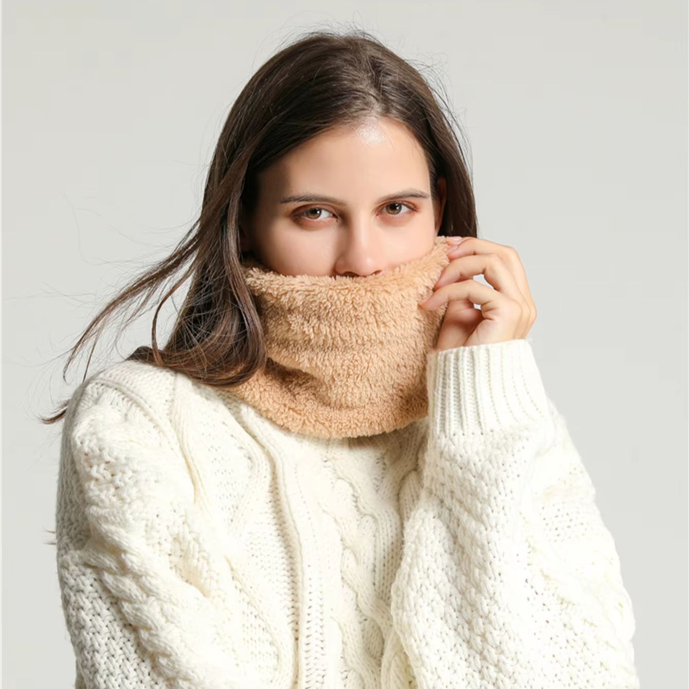 Casual Coral Fleece Neck Warme - Neck Gaiter Fleece 评论和价格